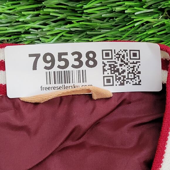 Vintage 80s MOD Varsity Jacket Women XL 25x23 Burgundy Baggy - Picture 7 of 12